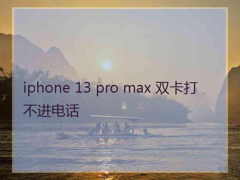 iphone 13 pro max 双卡打不进电话