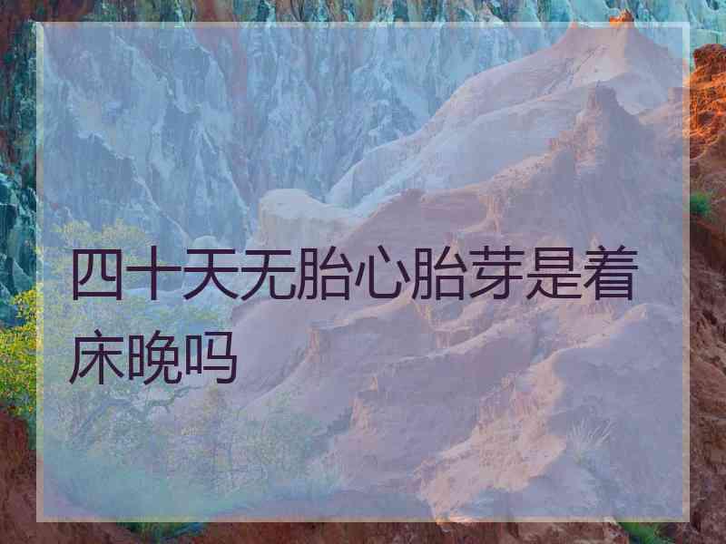 四十天无胎心胎芽是着床晚吗