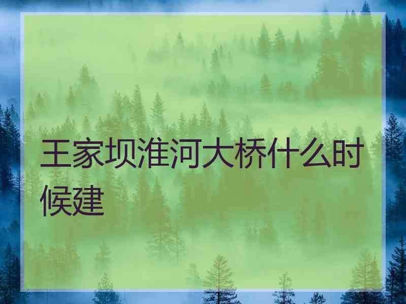 王家坝淮河大桥什么时候建