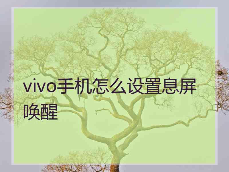 vivo手机怎么设置息屏唤醒