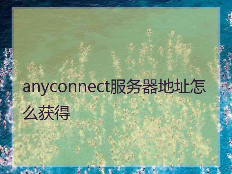 anyconnect服务器地址怎么获得