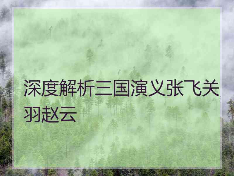 深度解析三国演义张飞关羽赵云