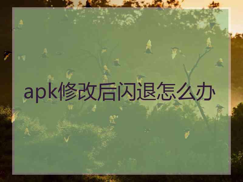 apk修改后闪退怎么办