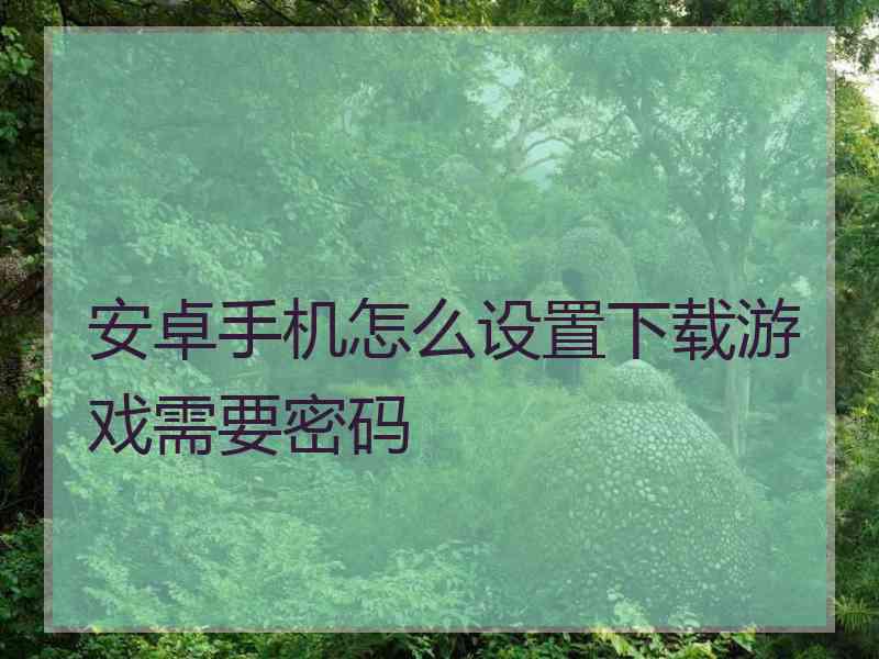 安卓手机怎么设置下载游戏需要密码