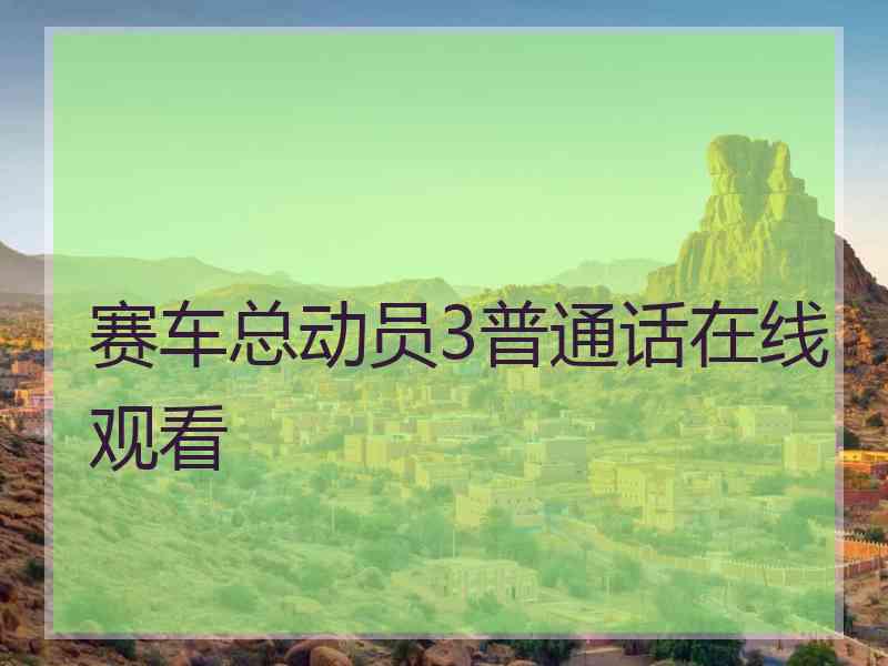 赛车总动员3普通话在线观看