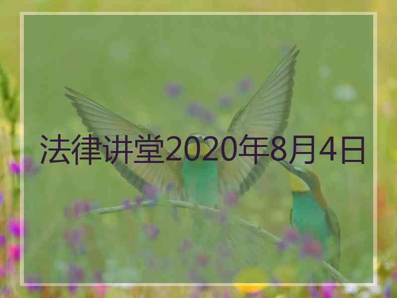 法律讲堂2020年8月4日