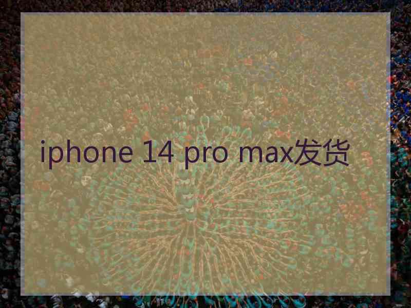 iphone 14 pro max发货