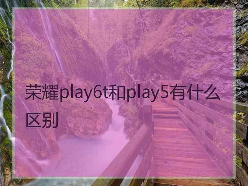 荣耀play6t和play5有什么区别