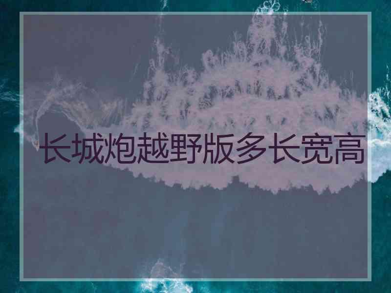 长城炮越野版多长宽高