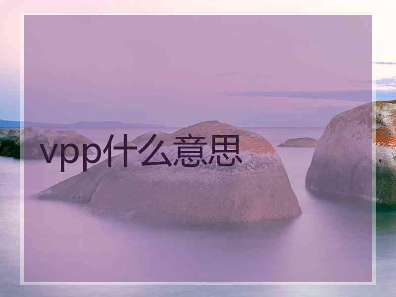 vpp什么意思