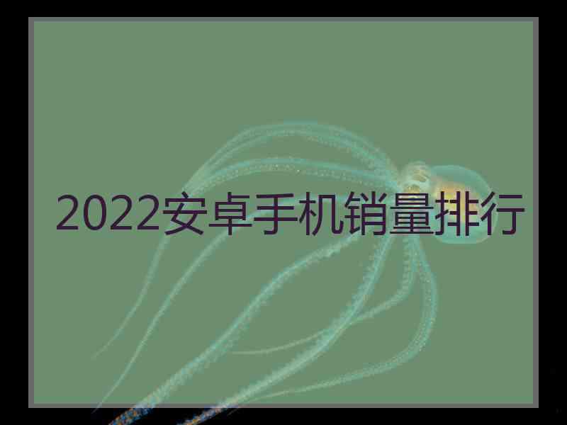 2022安卓手机销量排行