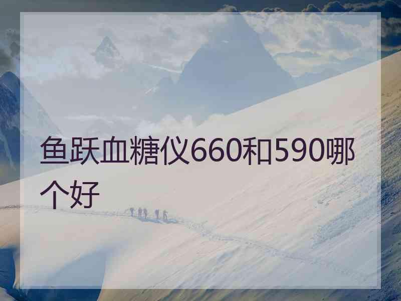 鱼跃血糖仪660和590哪个好