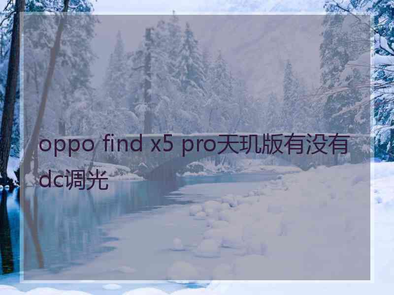 oppo find x5 pro天玑版有没有dc调光