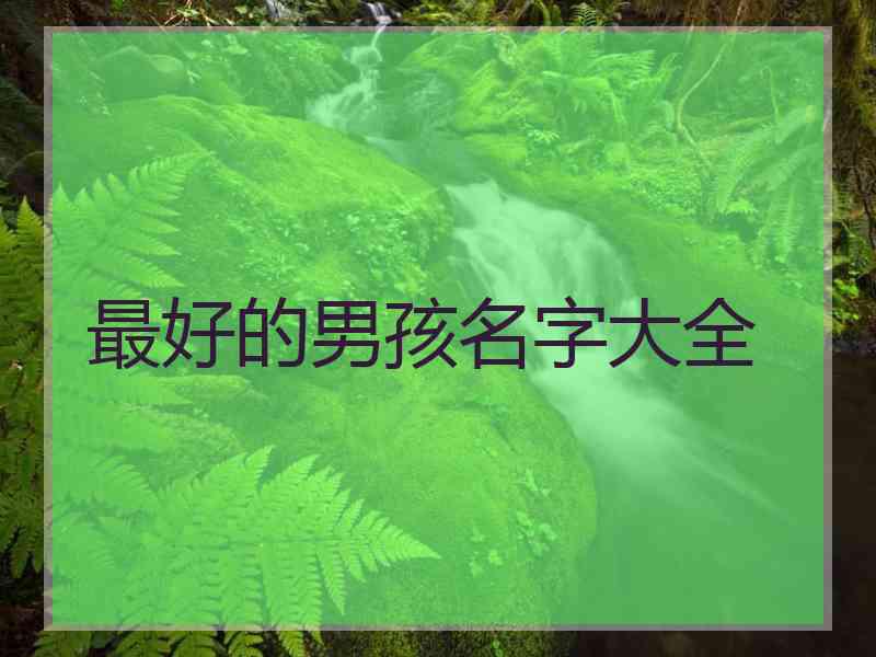 最好的男孩名字大全