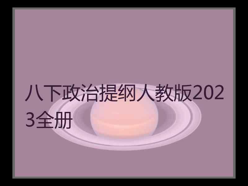 八下政治提纲人教版2023全册