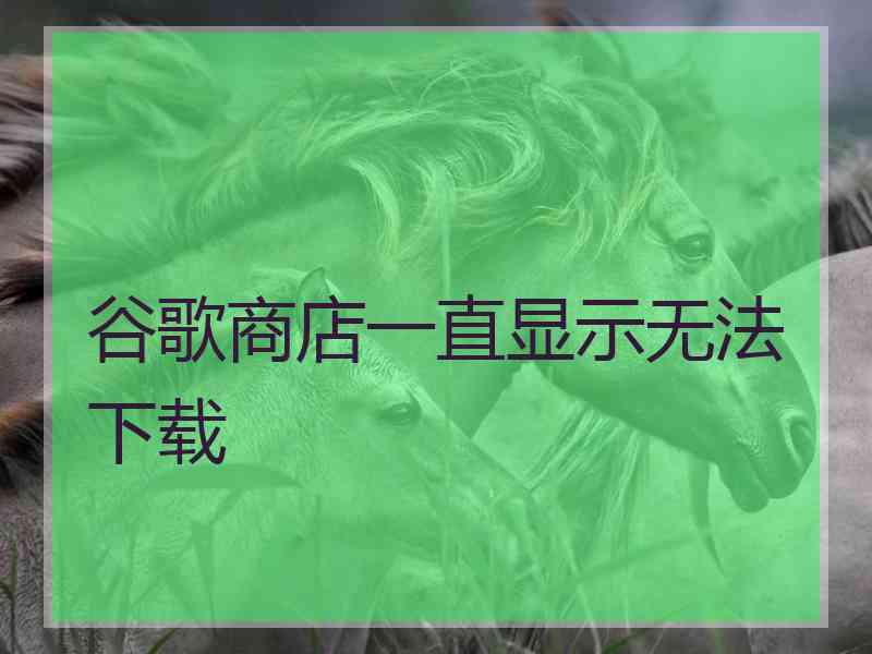 谷歌商店一直显示无法下载