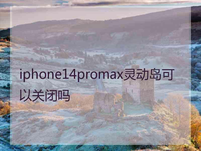 iphone14promax灵动岛可以关闭吗