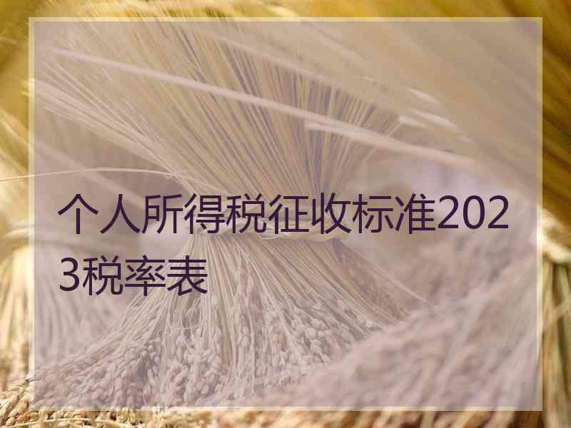 个人所得税征收标准2023税率表