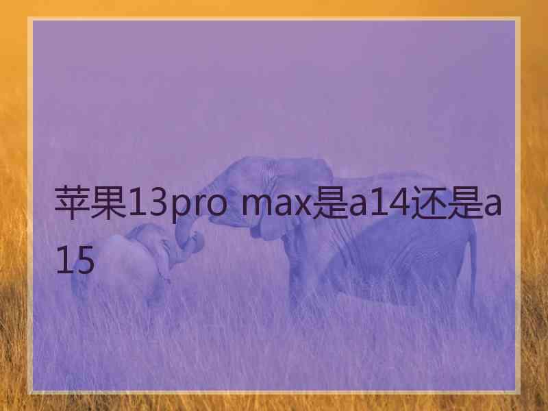 苹果13pro max是a14还是a15