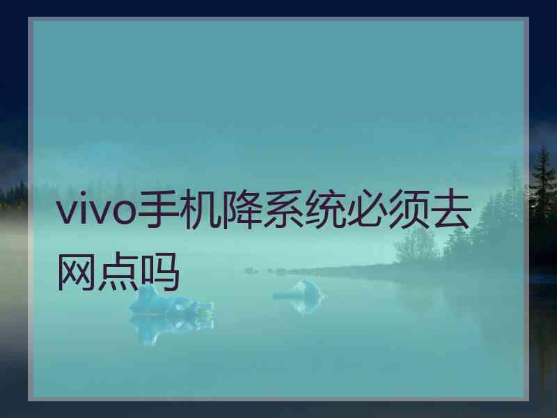 vivo手机降系统必须去网点吗