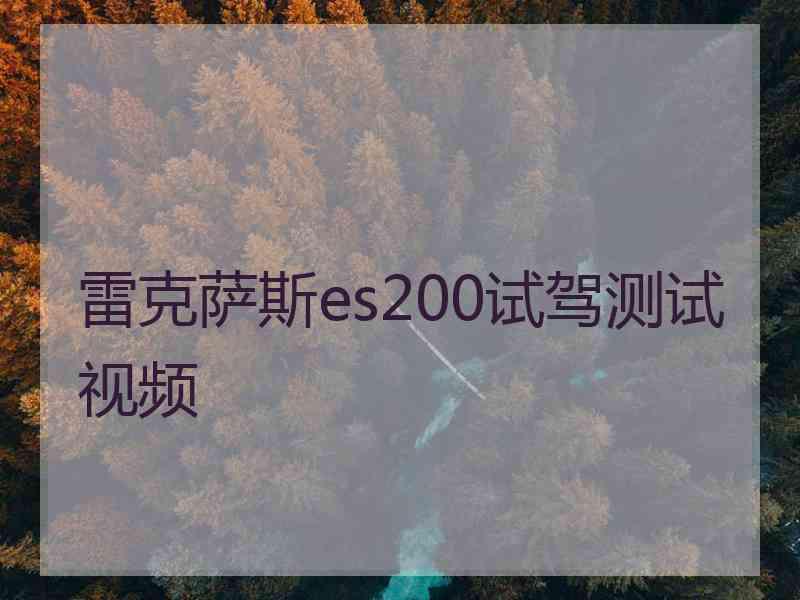 雷克萨斯es200试驾测试视频