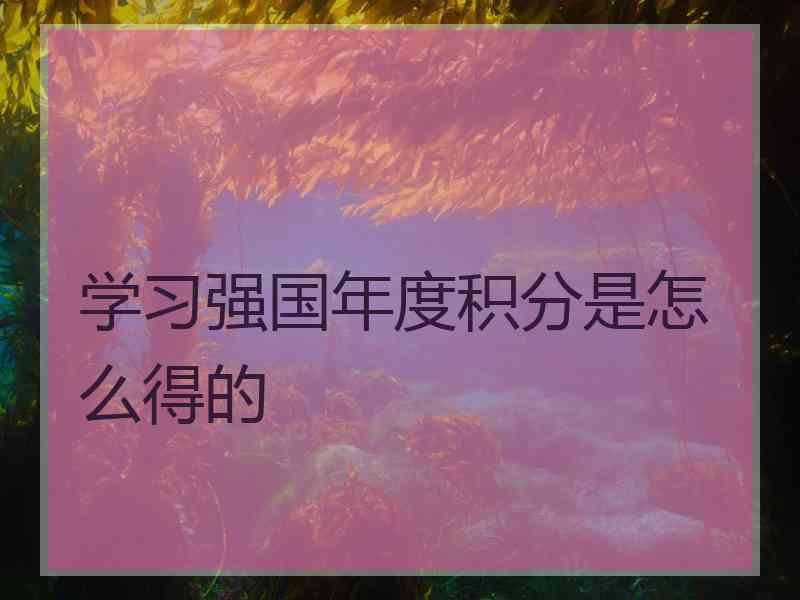 学习强国年度积分是怎么得的