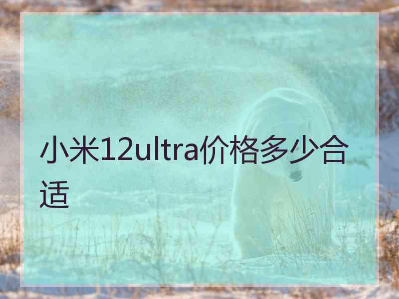 小米12ultra价格多少合适