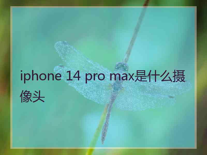 iphone 14 pro max是什么摄像头