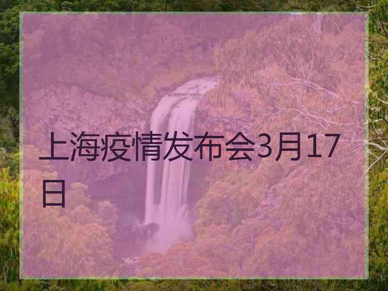 上海疫情发布会3月17日