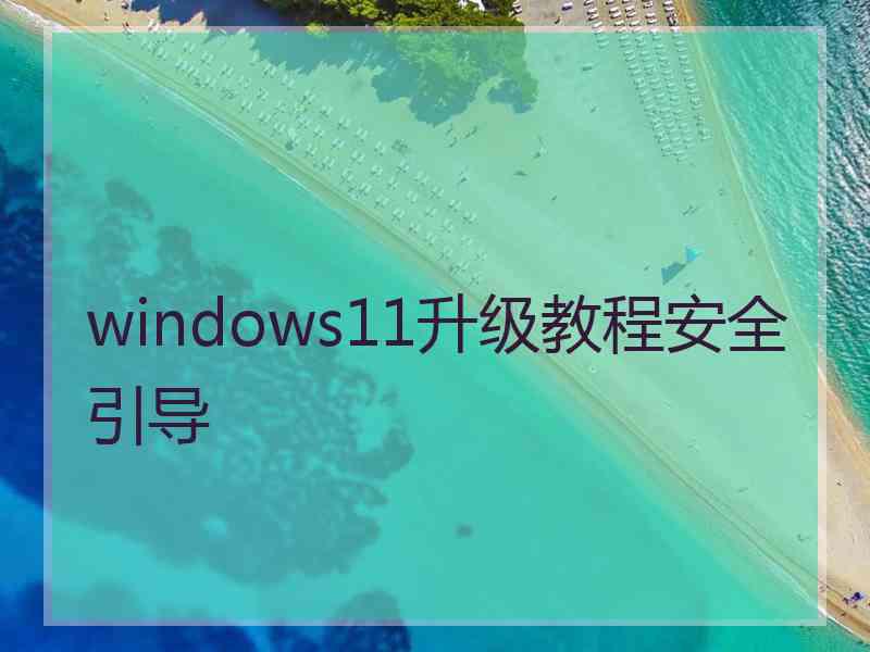 windows11升级教程安全引导