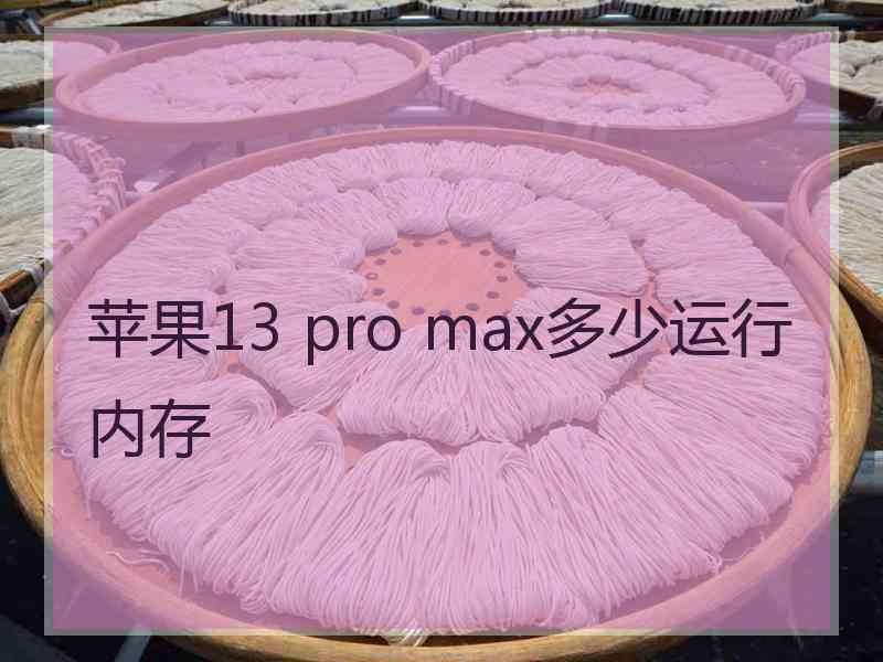 苹果13 pro max多少运行内存