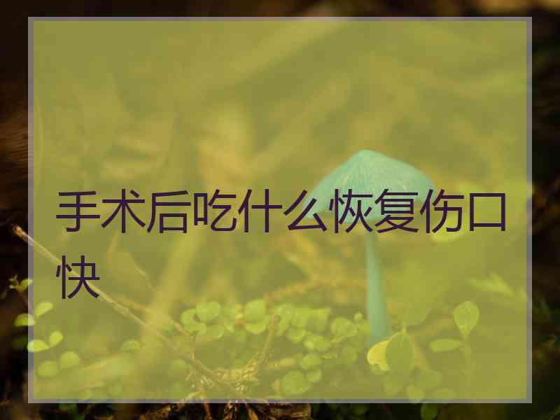 手术后吃什么恢复伤口快