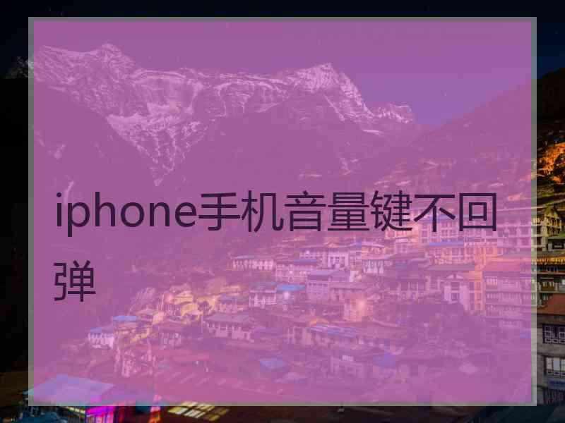 iphone手机音量键不回弹