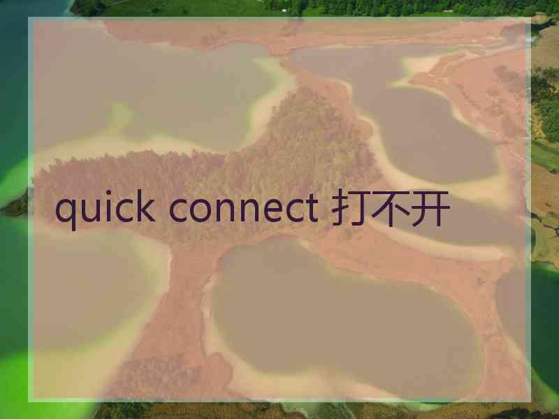 quick connect 打不开