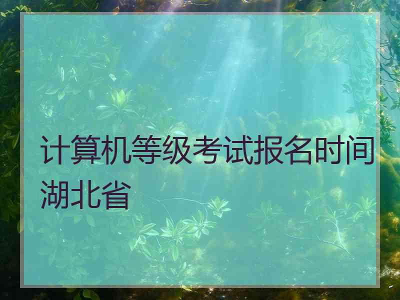 计算机等级考试报名时间湖北省