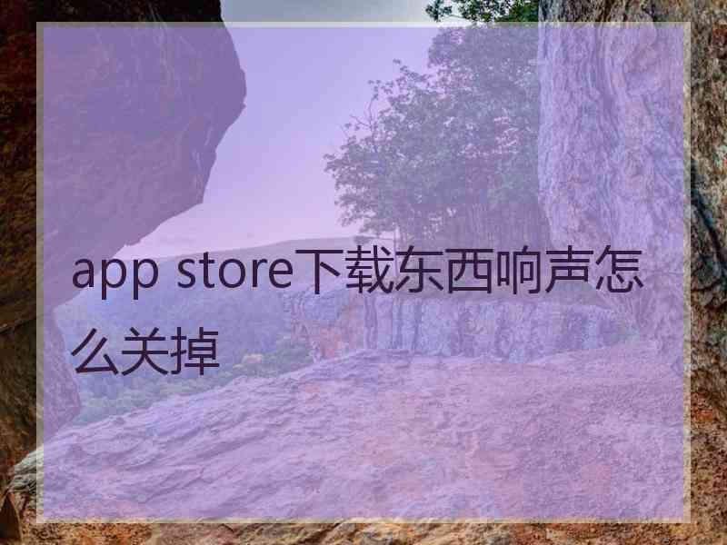 app store下载东西响声怎么关掉