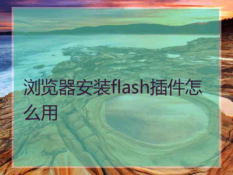 浏览器安装flash插件怎么用