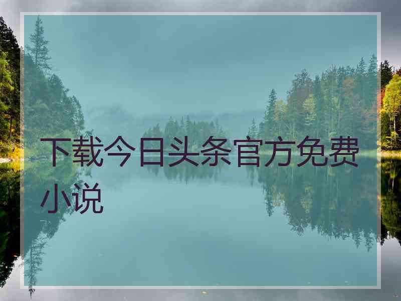 下载今日头条官方免费小说