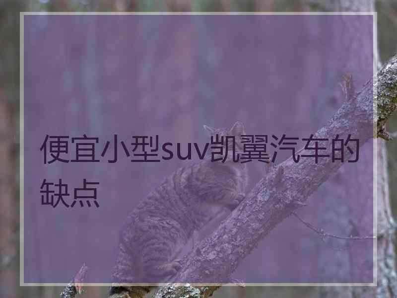 便宜小型suv凯翼汽车的缺点