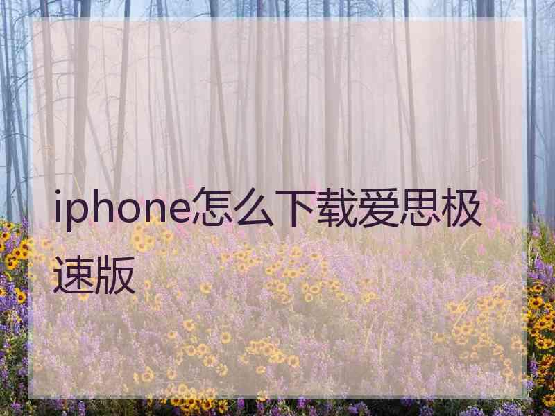 iphone怎么下载爱思极速版