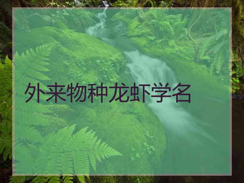 外来物种龙虾学名