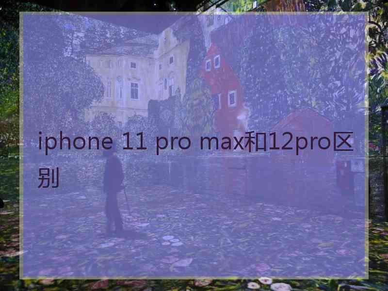 iphone 11 pro max和12pro区别