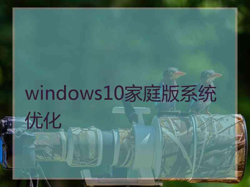 windows10家庭版系统优化