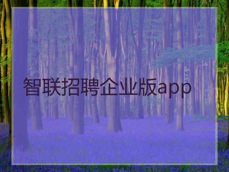 智联招聘企业版app