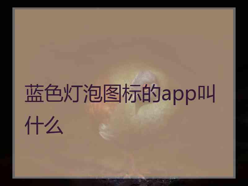 蓝色灯泡图标的app叫什么