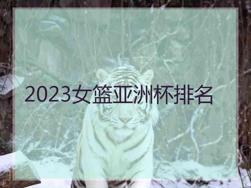 2023女篮亚洲杯排名