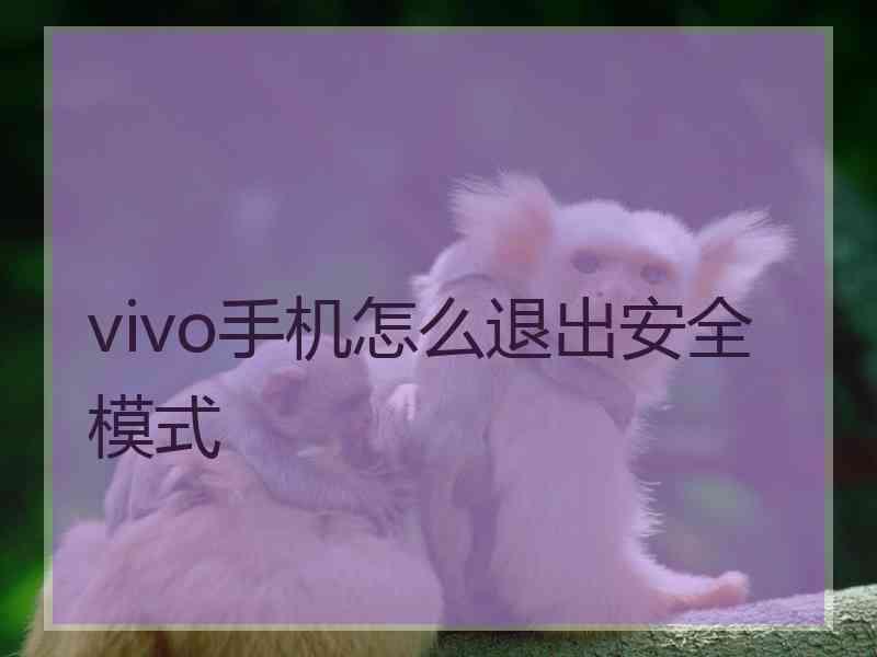 vivo手机怎么退出安全模式