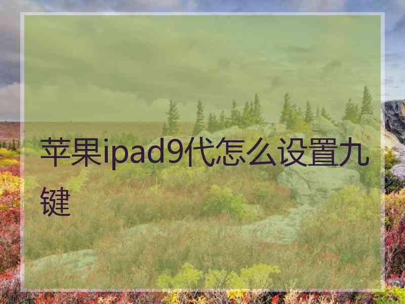 苹果ipad9代怎么设置九键