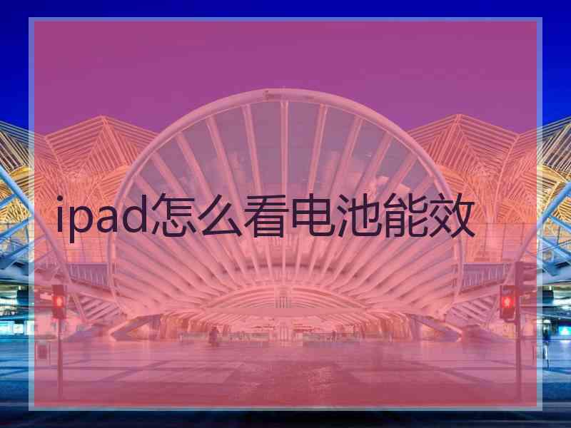 ipad怎么看电池能效