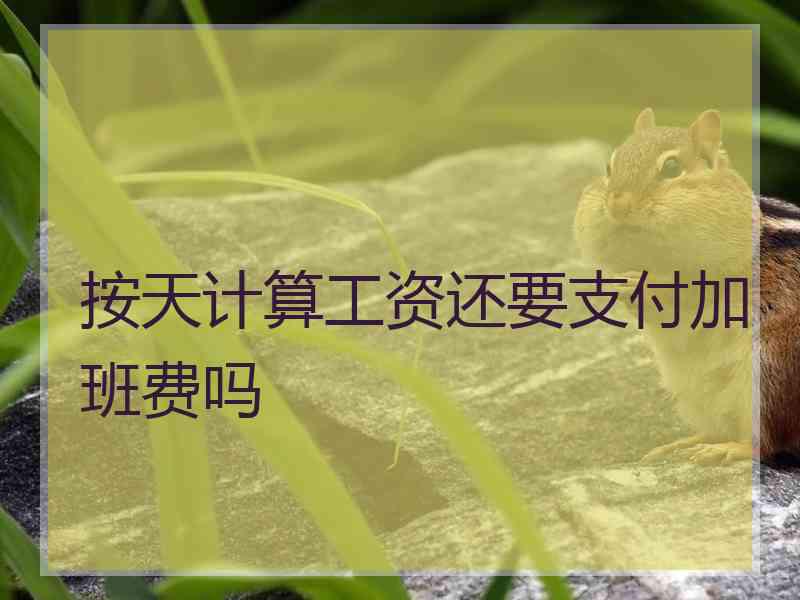 按天计算工资还要支付加班费吗